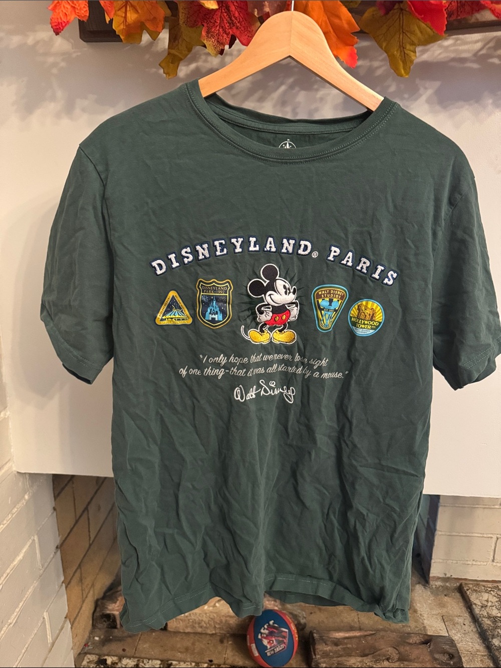 Disney Green Disneyland Paris Mickey Mouse Graphic Tee
